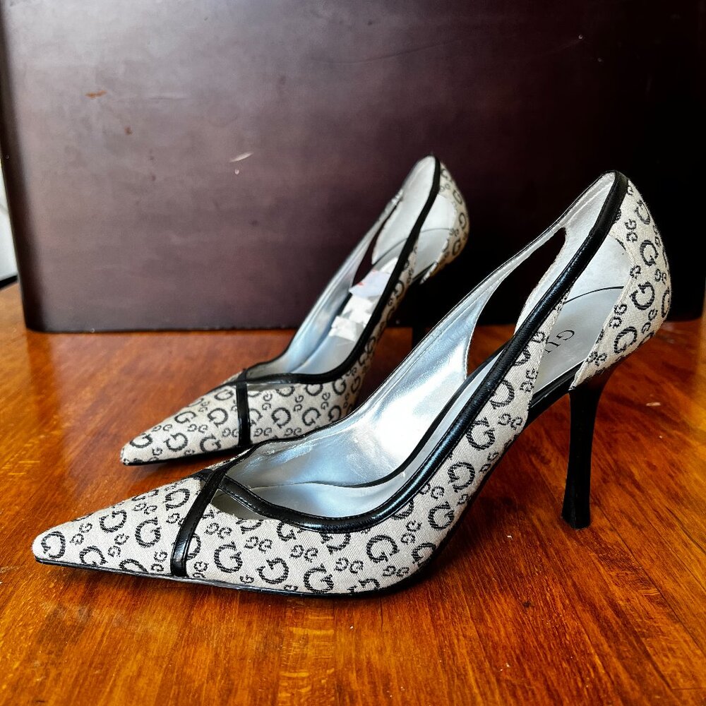 Classic Pointed-Toe D'Orsay Pumps in Beige and Black